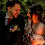 Couple getting married in scottish woodlands in the highlands